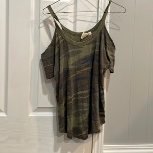 Women’s Camouflage Open Shoulder Tee